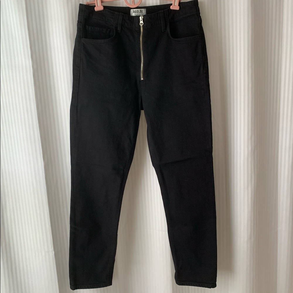 AGOLDE High-Waisted Black Skinny Jeans